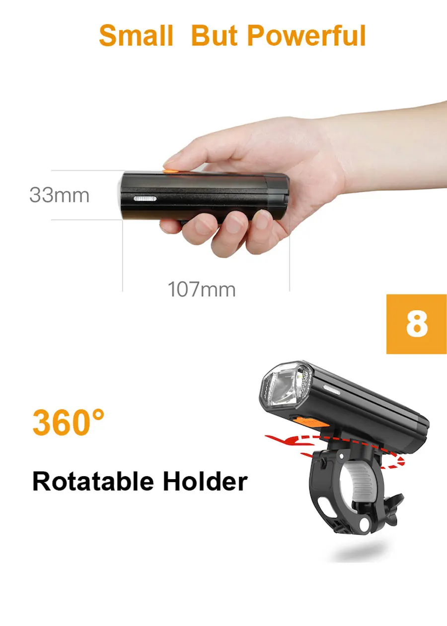 Excellent NEWBOLER 4000 mAh Bicycle Light MTB Bike Headlight Power Bank USB Rechargeable Cycling Lamp LED Flashlight For Bicycle Accessory 9