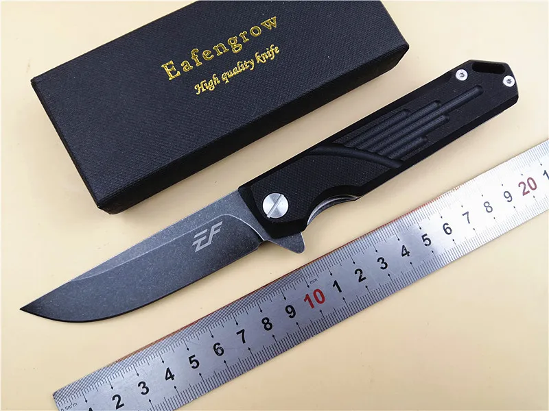 Цена Eafengrow EF72 D2 stonewashed Лезвие G10 ручка шарикоподшипник Флиппер складной карман Ножи выживания Охота EDC инструмент Кухня Ножи