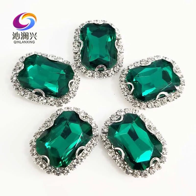 

Malachite green 3D Anti scratch top glass crystal buckle,Silver bottom Sew on stones,DIY/Clothing/wedding decoration SWCB15