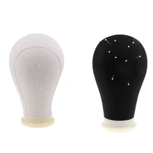 2 упаковки 24 дюйма подушечка из ткани голова манекена парик Дисплей с креплением на палочке+ 20 штук заколки черный/белый