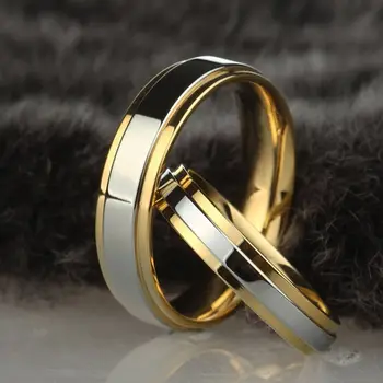 MEJOR COMPRA ❤️ Ramos anillo de boda de acero inoxidable diseño Simple pareja alianza anillo 4mm 6mm ancho banda anillo para mujeres y hombres - discount item 49% OFF Joyas y complementos