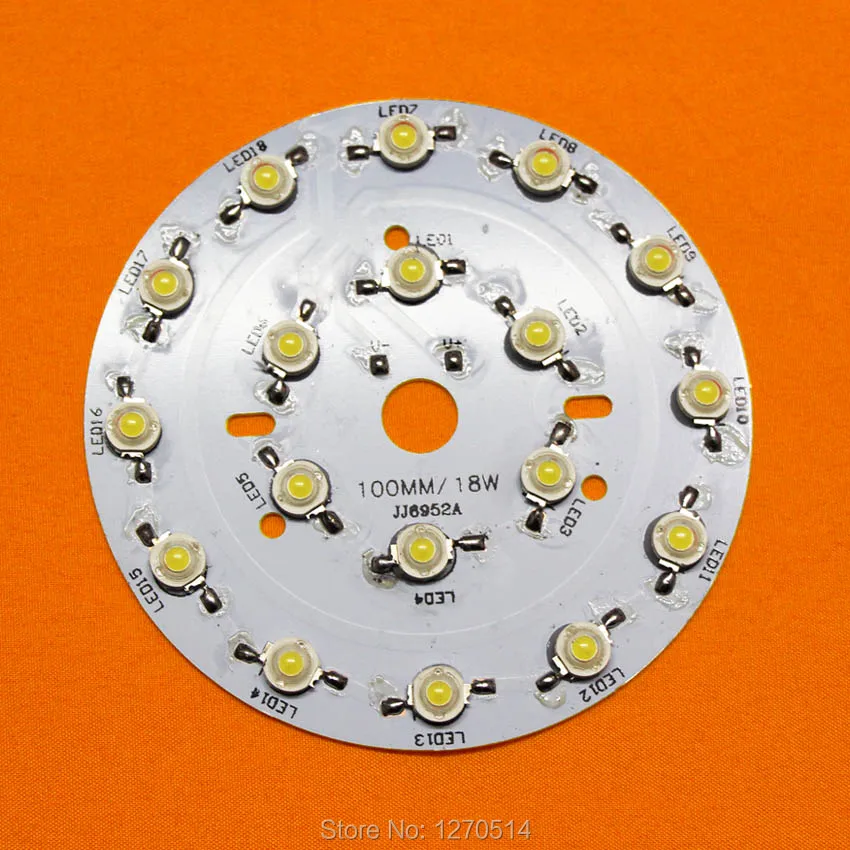 

10pcs 18W LED PCB high power LED lamp beads aluminum plate, aluminum plate with welding finished LED lamp beads, DIY accessories
