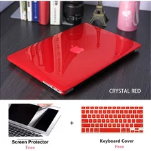 3 в 1 Кристальный чехол для ноутбука+ Защитная пленка для экрана+ чехол для клавиатуры для Apple Macbook Pro retina Touch Bar 11 1,6 13 13,3 15 15,4 дюймов