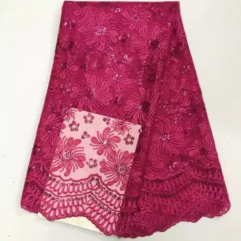 

High Quality African Lace Fabric with sequin For Embroidered Nigerian Lace With sequin African Tulle French Lace Fabrics 16dsd-2