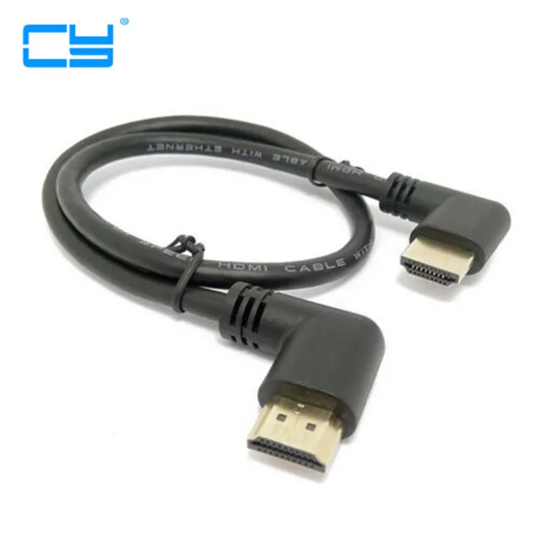 

HDTV 2.0 4K 3D Dual 90 Degree Left Angled HD-compatible Male to Right Angled HD-compatible Male HDTV Cable for DVD PS3 PC
