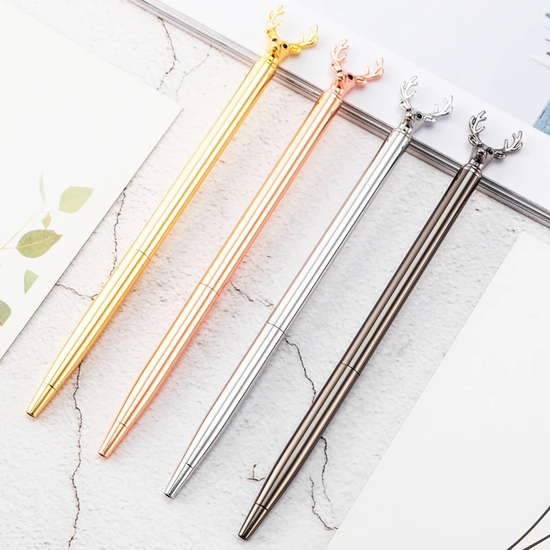 

4-color kawaii ballpoint pen INS style elk ballpoint pen ballpoint pen signature special Christmas gift school office supplies