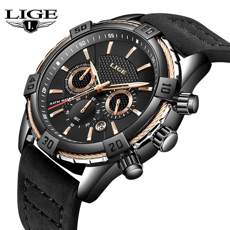 

LIGE Top Brand Luxury Watch Men Fashion Sports Waterproof Quartz Watch Military Casual Stainless Steel Men Watch Relogio Masculi