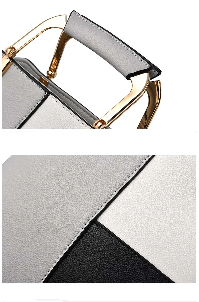 2018 New fashion color matching handbags wild medium large capacity ladies shopping office female Messenger bag shoulder bag     (29)