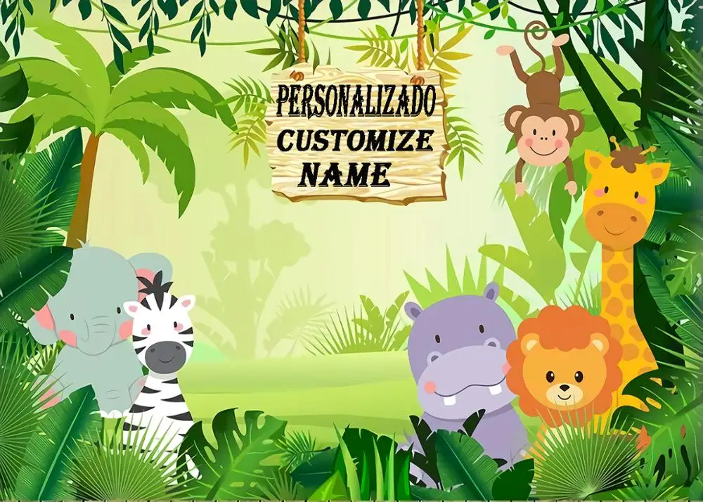 Capisco джунгли сафари фото фон животные лес фотографии фон ребенок с днем рождения тематический баннер украшения