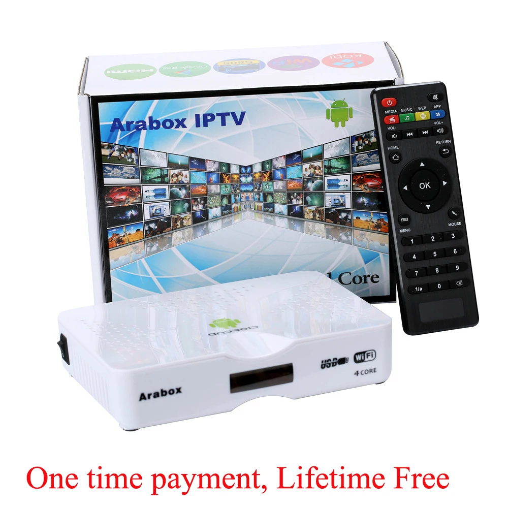 

Arabic IPTV Box 590 Channels Lifetime free Arabic Turkey French Africa Channels No Monthly Fee Latest VOD Android TV Box