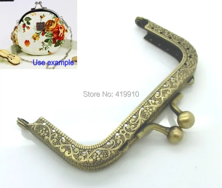 

Free Shipping-2PC Metal Frame Kiss Clasp For Purse Bag Parts Accessories Lock Handle DIY Handmade Antique Bronze 8.7x5.8cm J2624