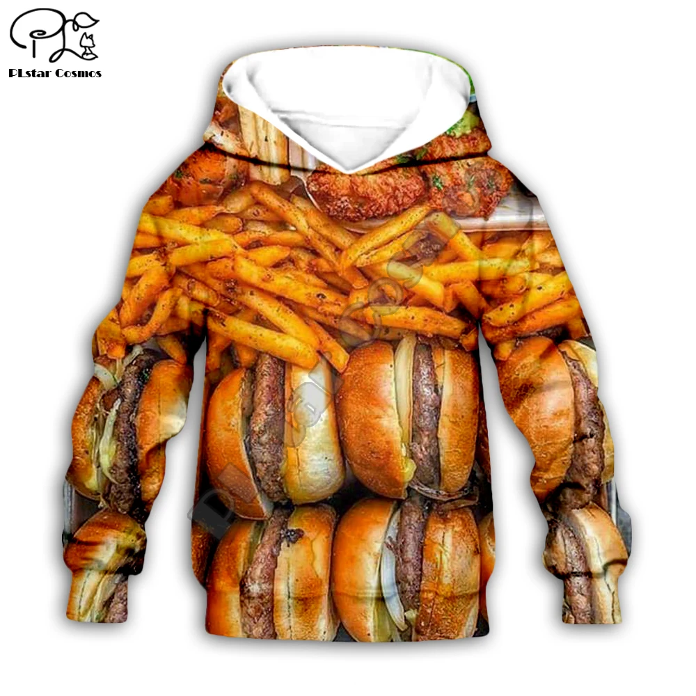 

Family outfits boy girl clothing Hamburger fries chicken 3d print Kids Hoodies/zipper/sweatshirt/tshirts/shorts/pants child set