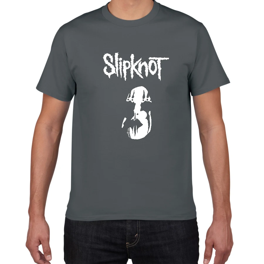 Новая волна американского тяжелого металла Slipknot Футболка мужская металлическая лента хлопок футболка хип хоп Уличная крутая мужская одежда