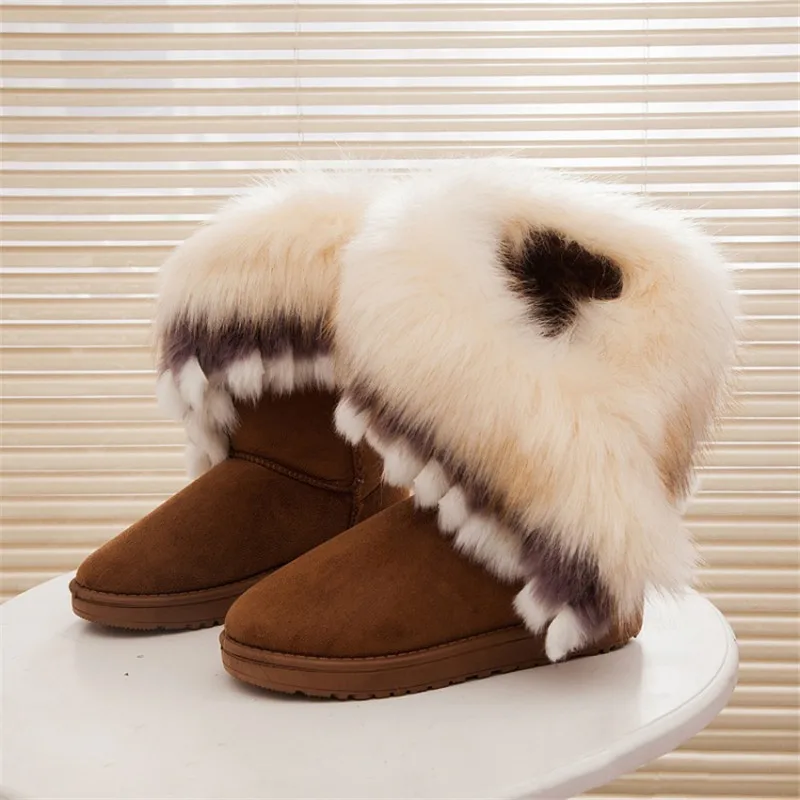 Najtaniej 2018 kobiet trzewiki na śnieg kobiet Fox zimowe buty z futerkiem ciepłe Australia botki moda buty Botas