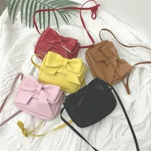 Новая сумка через плечо для девочек из искусственной кожи, сумки на плечо с бантом, мини-модная детская сумка, подарки