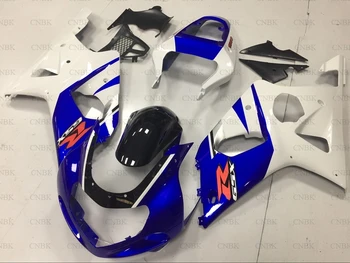 

for GSXR600 GSXR750 GSXR1000 2000 - 2003 K12 Plastic Fairings GSX R 600 750 1000 2001 White Blue 01 00 Fairings Unpainted