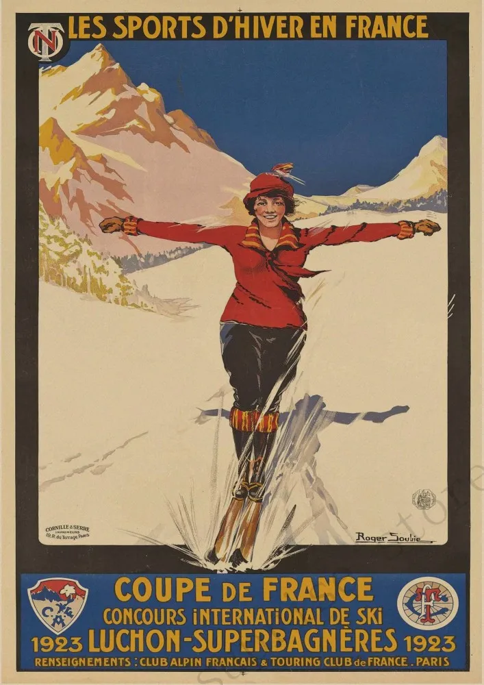 Винтажный Лыжный Отдых Давос Лыжная реклама/лыжный в Норвегии плакат на крафт-бумаге ретро искусство - Цвет: 6