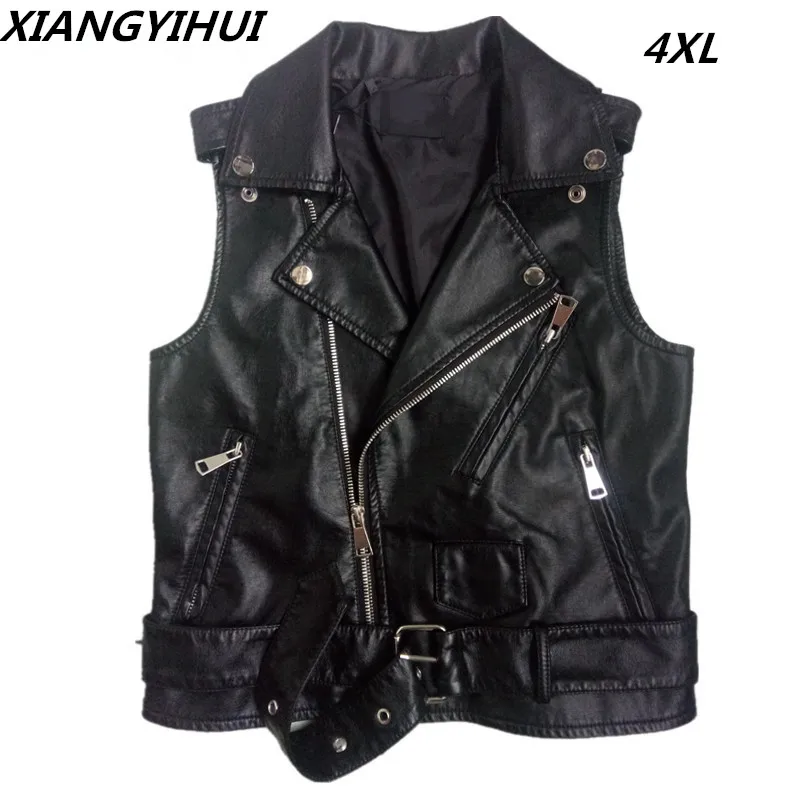 

Top-quality Leather Vest Women 2018 New PU Zipper Vest Female Plus Size Spring and Autumn Jackets Fashion Short slim Vest Coat
