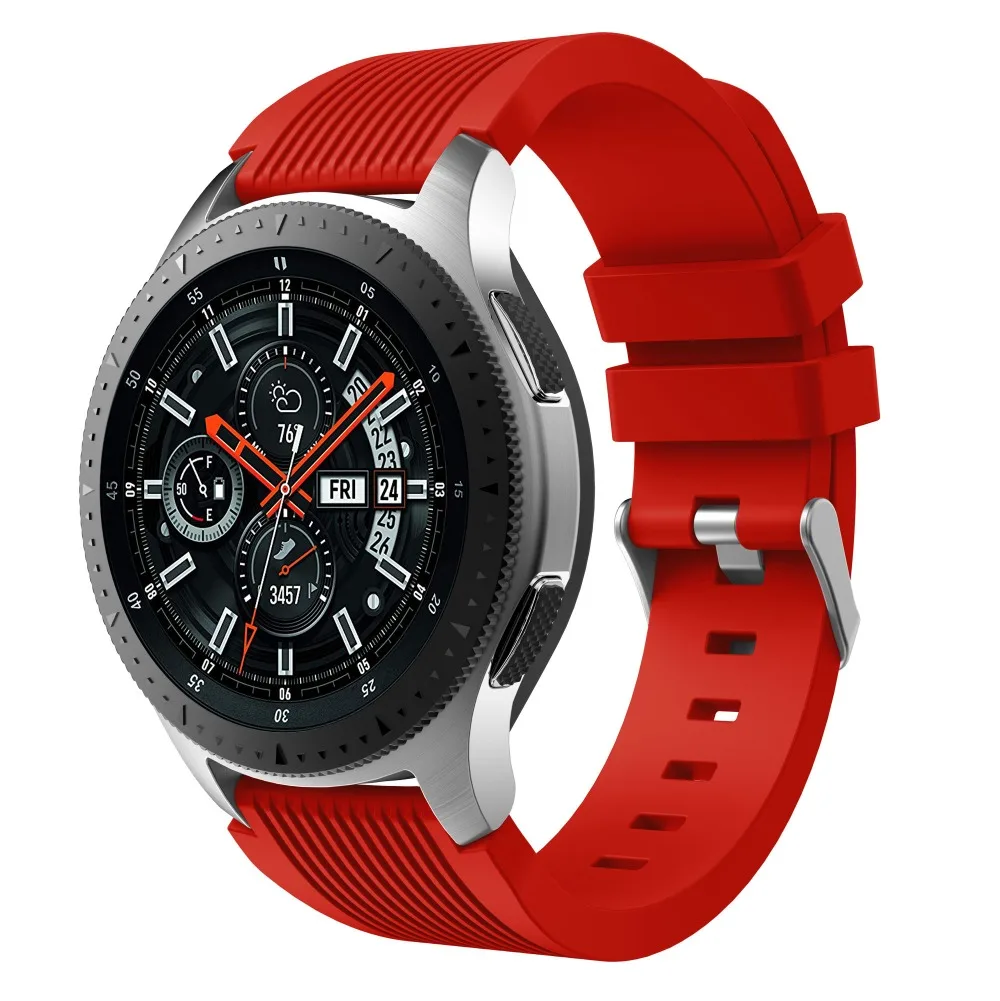 Для samsung galaxy watch 46 мм из нержавеющей стали | силиконовый ремешок для часов спортивный сменный Браслет 22 мм ремешок для часов gear S3 - Цвет ремешка: Red VSilicone
