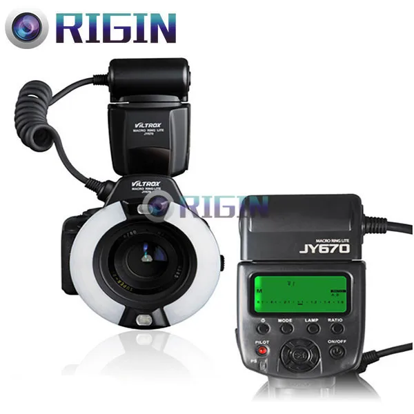 VILTROX JY 670 макро круговое кольцо Вспышка Speedlite GN14 с ЖК дисплеем + переходное