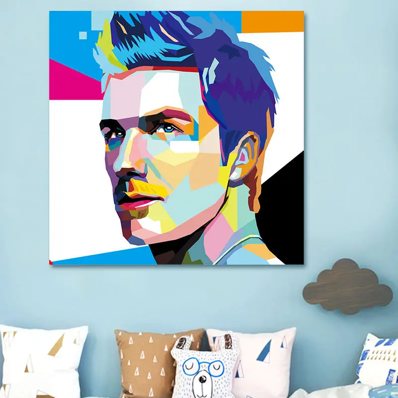 Diy Digital Painting Beckham Digital Paint By Numbers Football Start Coloring By Numbers Fans