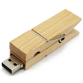 

Wooden Clip USB Flash Drive 8gb 16gb 32gb 64gb Gift Disk On Key Pendrive