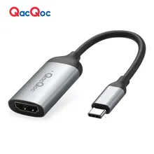 Qacqoc QC-GM40B Алюминий USB C к HDMI адаптер USB 3.1/м до HDMI/F конвертер Поддержка 4K @ 60 Гц для MacBook Pro