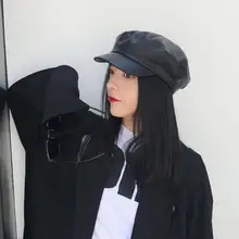 MinanSer/винтажная кепка газетчика для мужчин из искусственной кожи, женские военные кепки для мальчика, повседневные весенние классические Британские женские шляпы в стиле Гэтсби, плоская шляпа