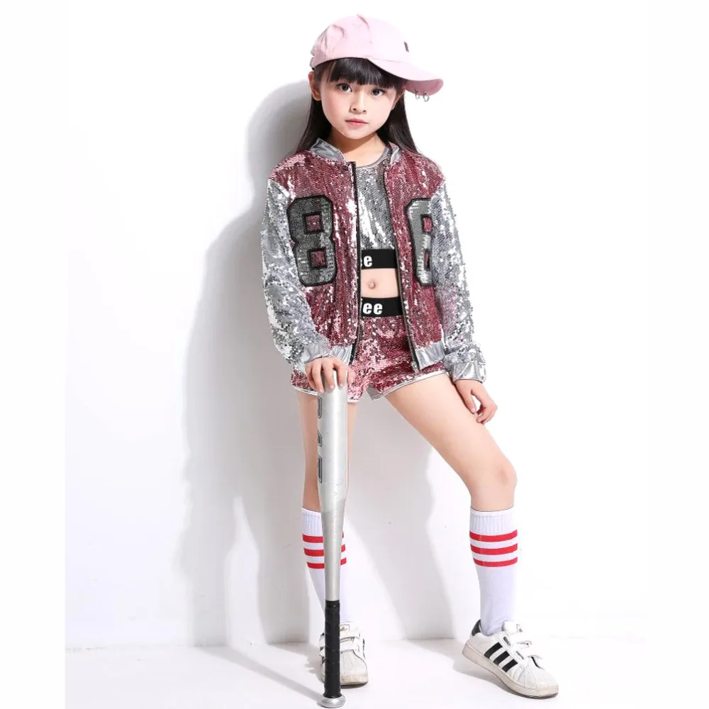 

Girls Dance Costume Jazz Wear New Sequin Hip-Hop Dance Jazz Kids Child Dance Competition Performance Stage Clothing