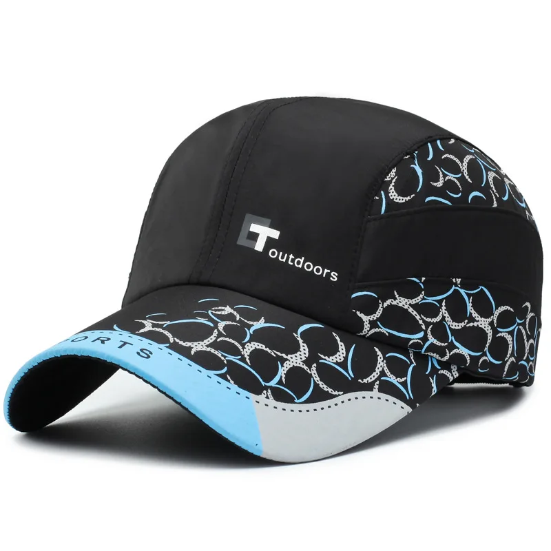 

Spring and Summer Baseball Cap with Logo Curved visor Crescent printing Letter Adjustable Dad Hat Fishing Quick drying Panelled