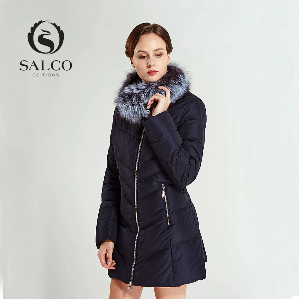 SALCO в 2017 году новая женская одежда чтобы согреться длинные леди мобильный silver fox