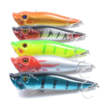 

Summer Fishing Lure Popper Bait 9.5cm 13g Top Water Artificial Baits 6# Hooks Poper Lures 10 Pcs/Lot Carp Bait