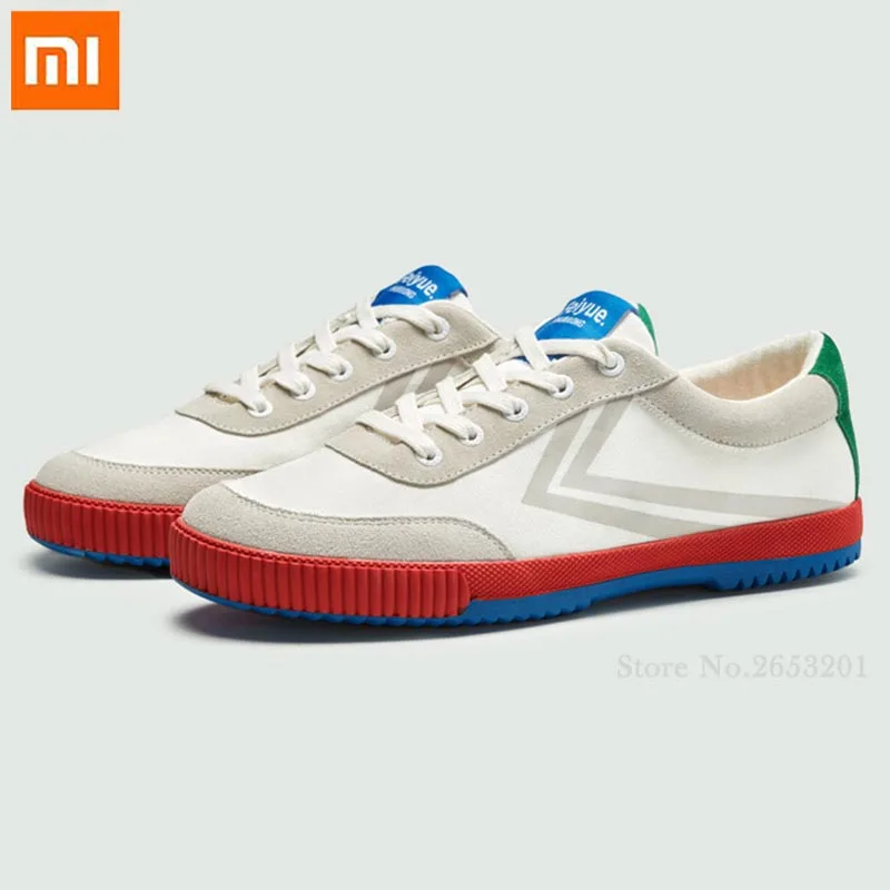 

Xiaomi Youpin Canvas Shoes Non-slip Breathable Wave Point Hit Color Soft Comfortable Outdoor Low Small White Shoes For Man Women