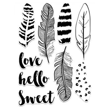 

Feather Transparent Clear Silicone Stamp/Seal for DIY scrapbooking/photo album Decorative clear stamp