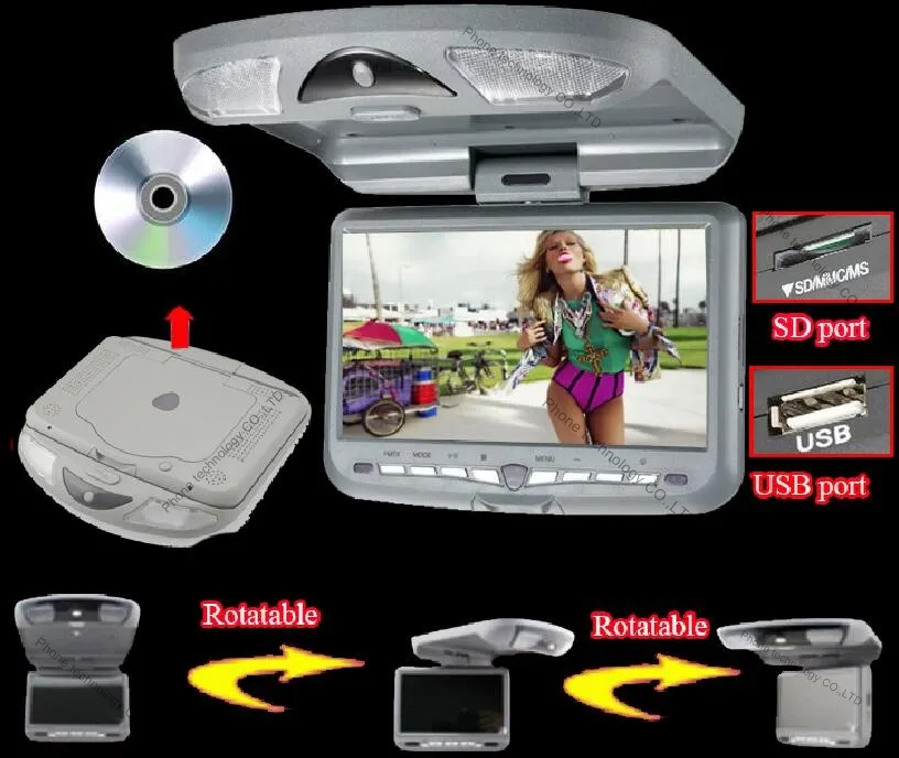 9 Inch Roof Mount Car Dvd Player Flip Down Car Monitor Car Ceiling
