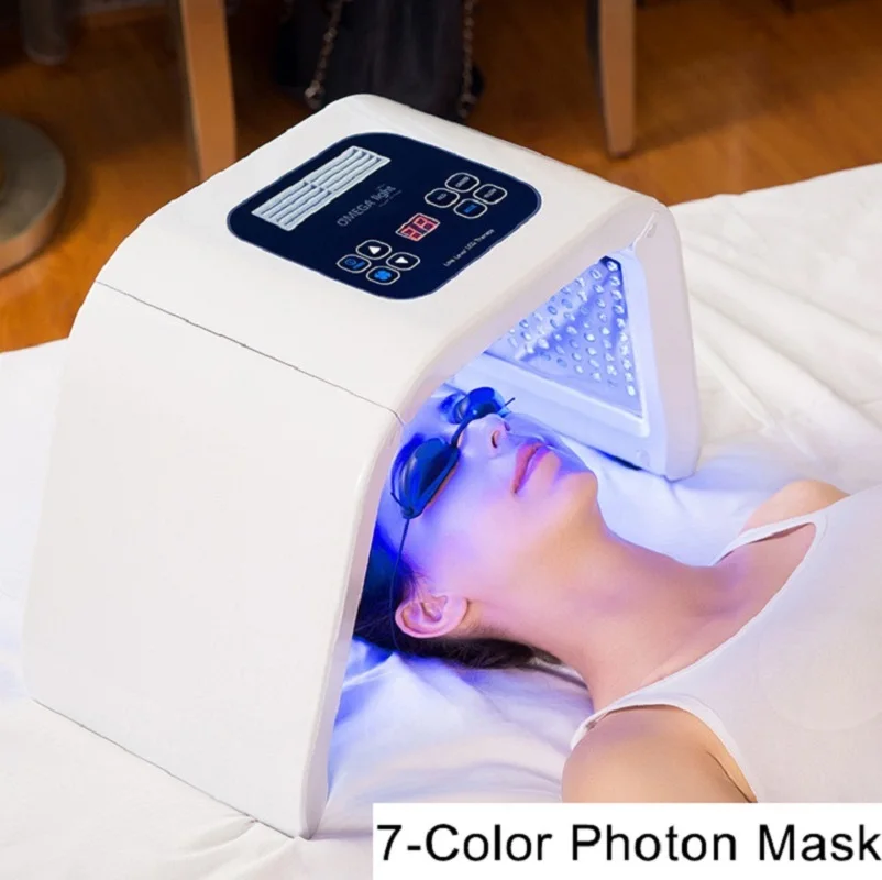 

7 Color Beauty Spectrometer PDT LLLT LED Therapy Skin Rejuvenation Anti wrinkle Acne Facial Mask Photon Face Massage SPA Device