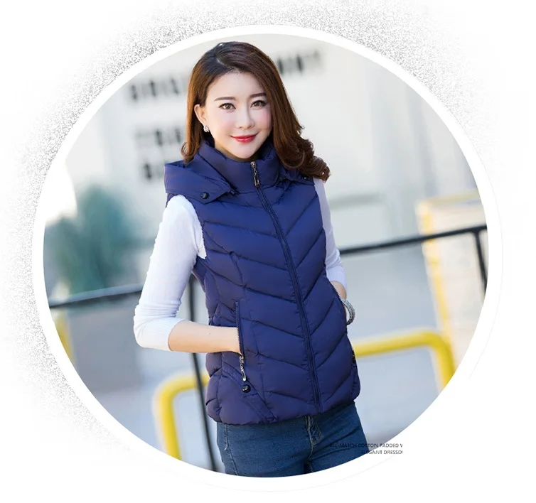 UHYTGF, зимняя теплая короткая куртка, жилеты для женщин,, осень, 4XL, корейский красный женский жилет, плюс размер, с капюшоном, без рукавов, майка, 212