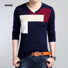 Мужские осенние зимние теплые мужские вязаные шерстяные свитера Повседневный пуловер с круглым вырезом в стиле пэчворк облегающий вязаный мужской s