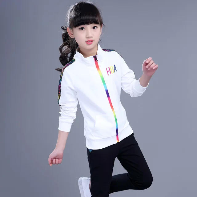 Children Sport Clothing Sets Girls Jacket Pants Suit Spring Clothing