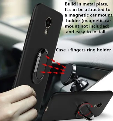 

Meizu M5c Case Meizu M5 C Cover Case Super Frosted Shield Case For Meizu M5C soft tpu Back Cover +car magnet finger ring holder