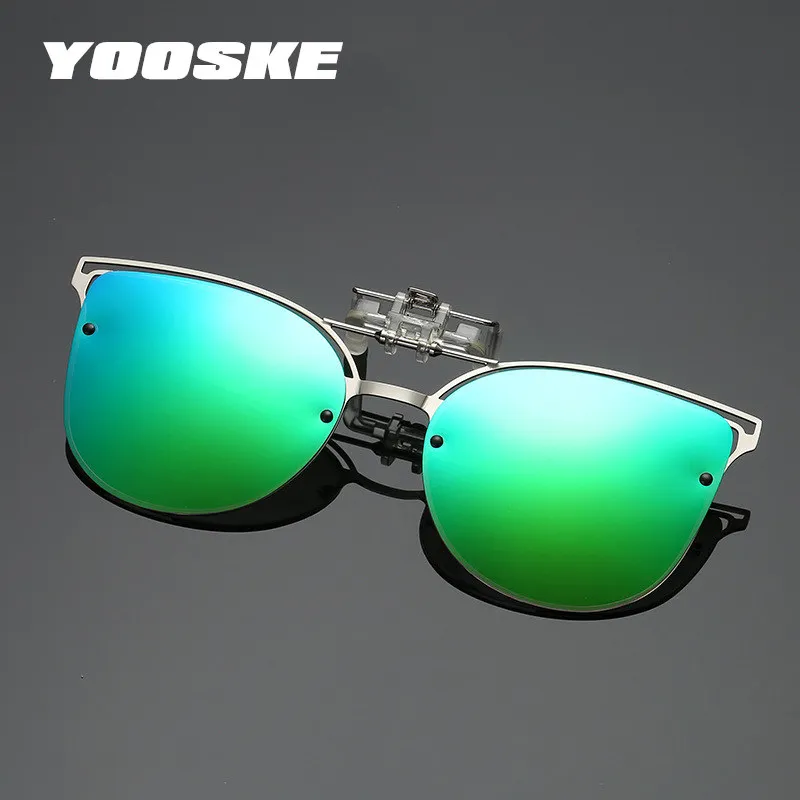 

YOOSKE Polarized Cat Eye Sunglasses Women Luxury Driving Clip on Myopia Eyeglasses Female Flip up Eyewear Night Vision Lens