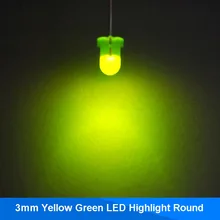 100 шт. 3 мм светодиод желтый и зеленый цвета Цвет яркий DIP Круглый 3 мм светодиод через отверстие для света лампа