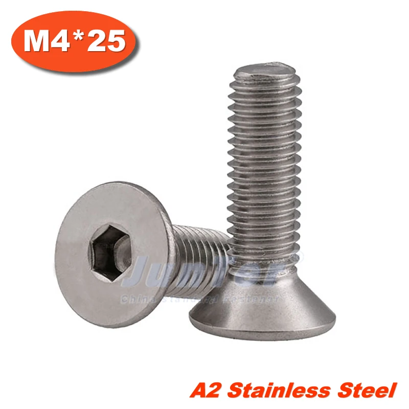 

100pcs/lot DIN7991 M4*25 Stainless Steel A2 Flat Socket Head Cap Screw