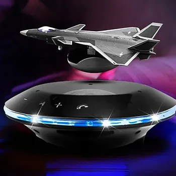 

Smart Bluetooth speakers fighter style magnetic levitation design bass stereo surround sound wireless charging color LED lights