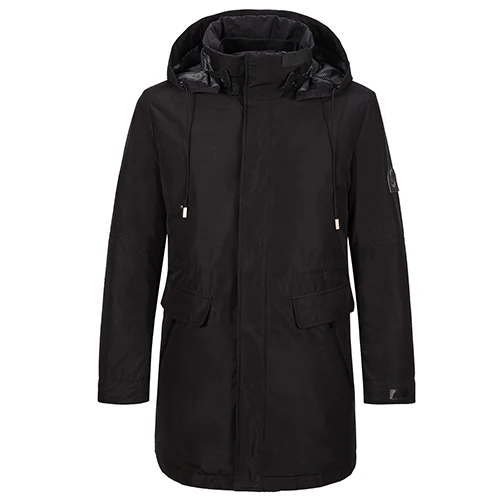 Seven7 брендовая мужская умная дорожная куртка с капюшоном, 17 карманов, длинная куртка, пальто, 2 предмета, водонепроницаемая ветровка, мужская одежда 111K20360 - Цвет: Black