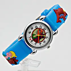Новый высокое качество детские часы 3D мультфильм мальчик модные резиновые ремешок кварцевые часы час подарок милая девушка красивый