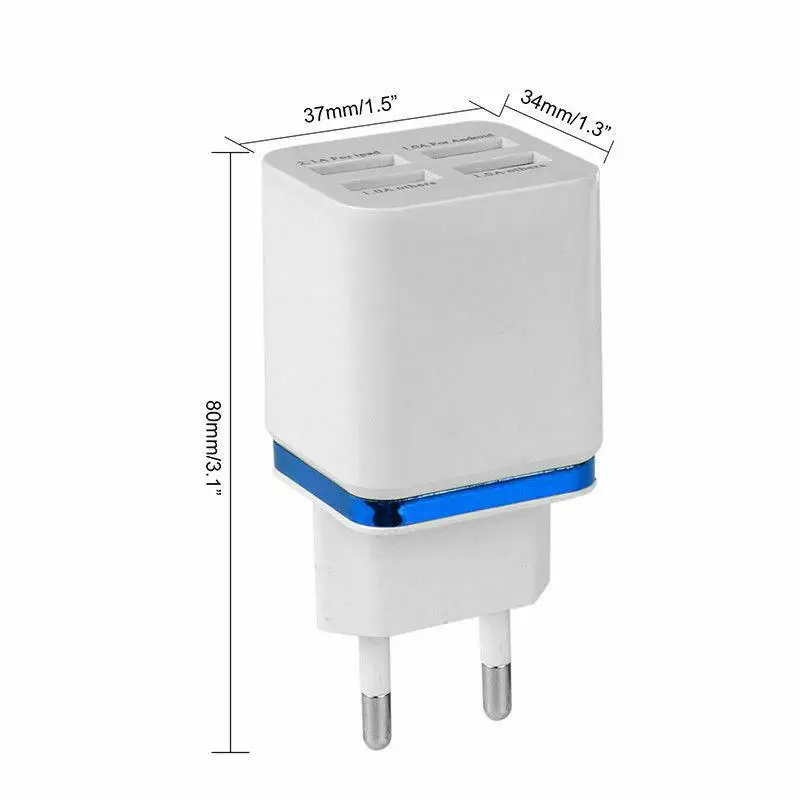 EastVita, универсальный, 4 порта, 2.1A, USB адаптер питания, настенное зарядное устройство, дорожное зарядное устройство, кубический блок, США, ЕС, Великобритания, разъем AU