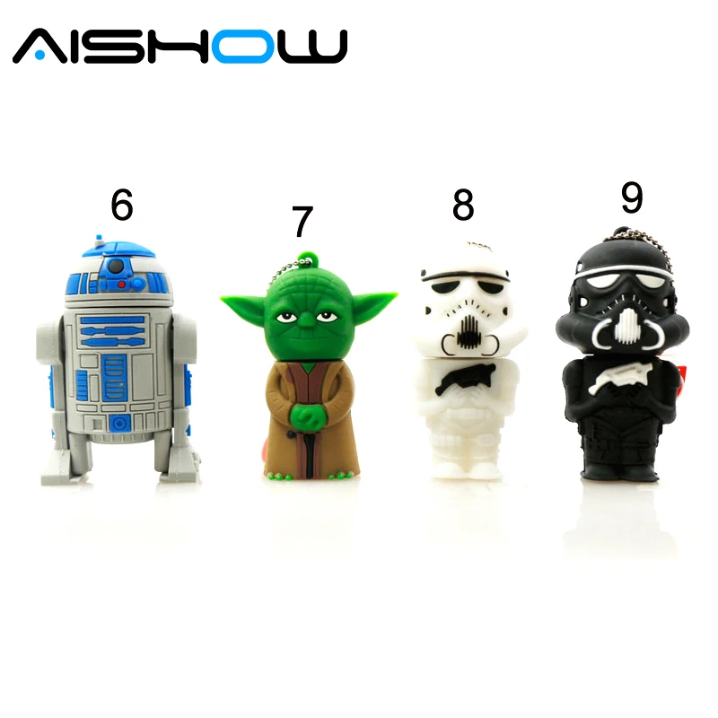 Звездные войны Дарт Мол/черный/белый Вейдер R2D2 робот Боба йода USB Flash Drive/U диска/ creativo Pendrive/Memory Stick/подарок 128 МБ 8 ГБ