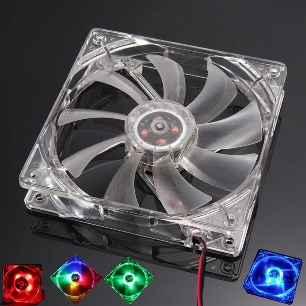 PC Computer Fan Quad 4 LED Light 120mm PC Computer Case 12V Cooling Fan Mod Quiet 2