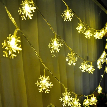 

3/6/10M Christmas Lights Snowflake Lamp for Indoor/Wedding Party Decoration Curtain String Lights